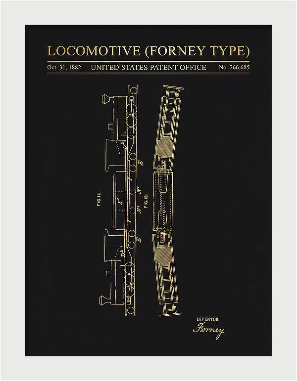 Locomotive Forney Type Gold Patent Us266685