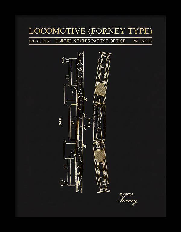 Locomotive Forney Type Gold Patent Us266685