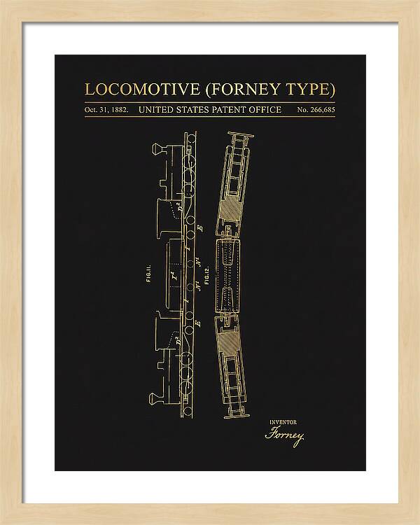 Locomotive Forney Type Gold Patent Us266685