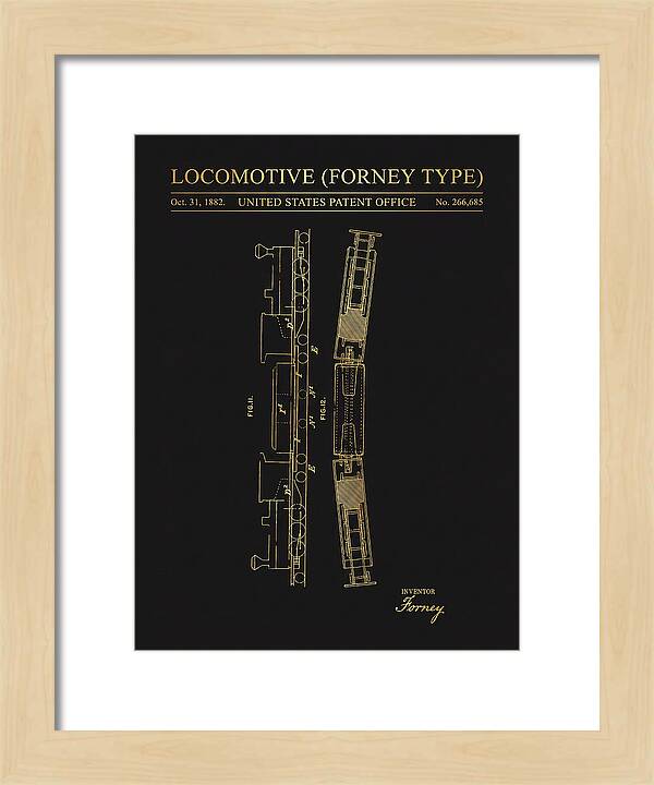 Locomotive Forney Type Gold Patent Us266685