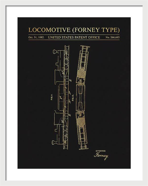 Locomotive Forney Type Gold Patent Us266685