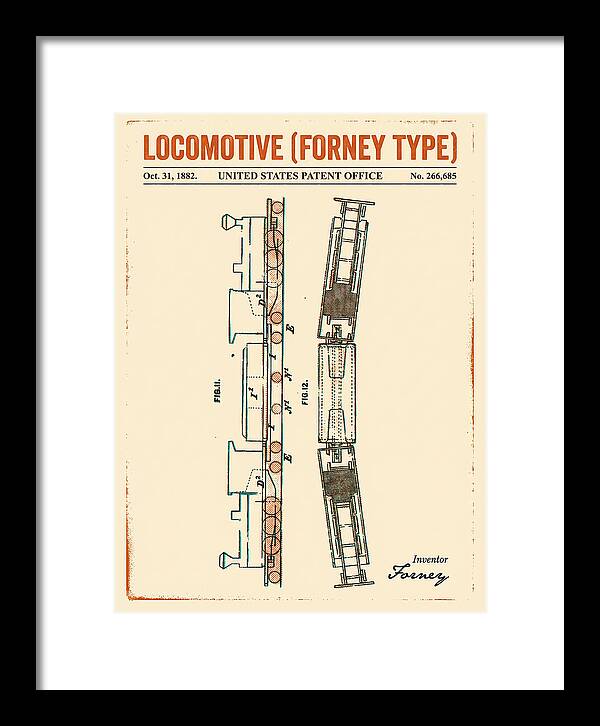 Locomotive Forney Type Retro Patent Us266685