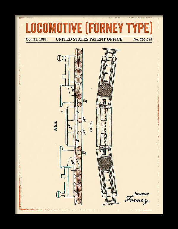 Locomotive Forney Type Retro Patent Us266685