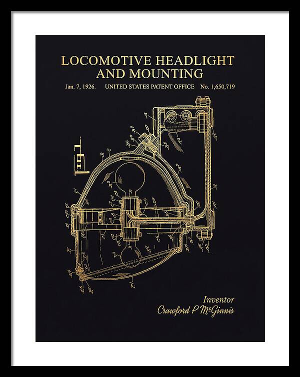 Locomotive Headlight And Mounting Gold Patent Us1650719