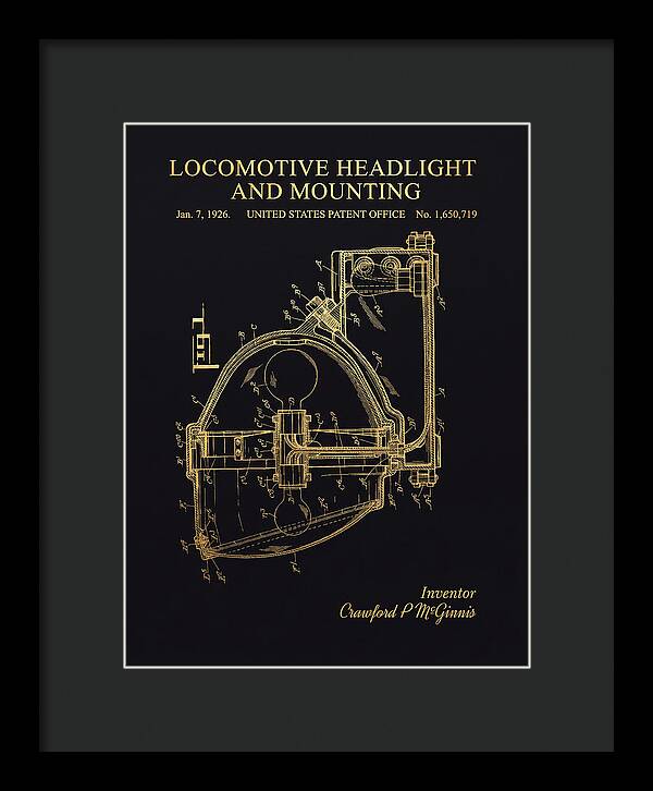 Locomotive Headlight And Mounting Gold Patent Us1650719