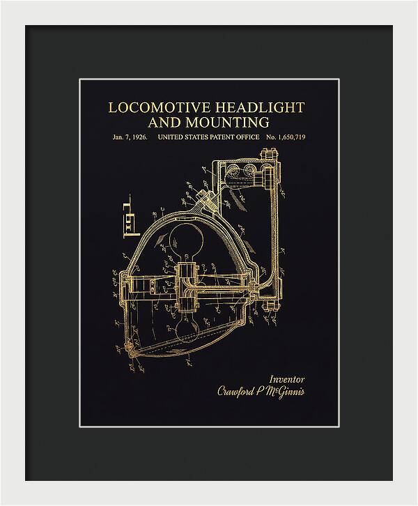 Locomotive Headlight And Mounting Gold Patent Us1650719
