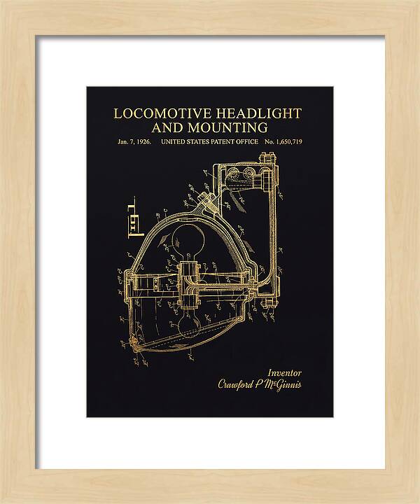 Locomotive Headlight And Mounting Gold Patent Us1650719