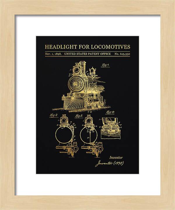 Locomotive Headlight Gold Patent Us613330