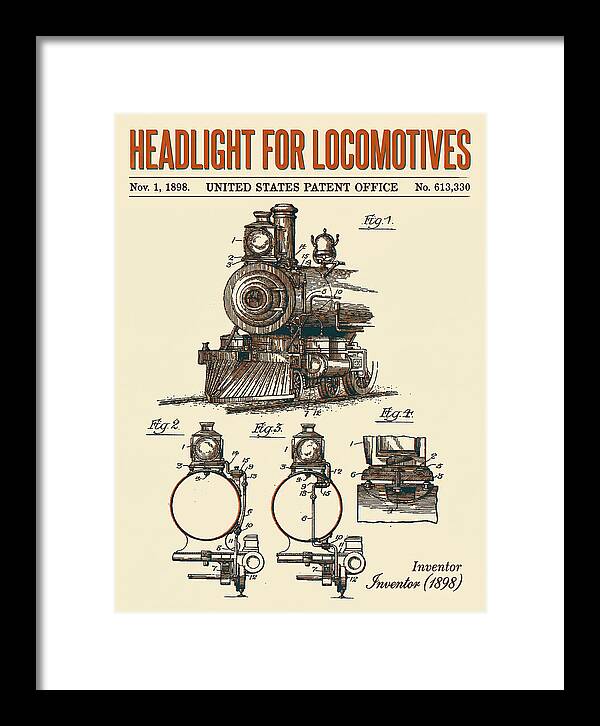 Locomotive Headlight Retro Patent Us613330