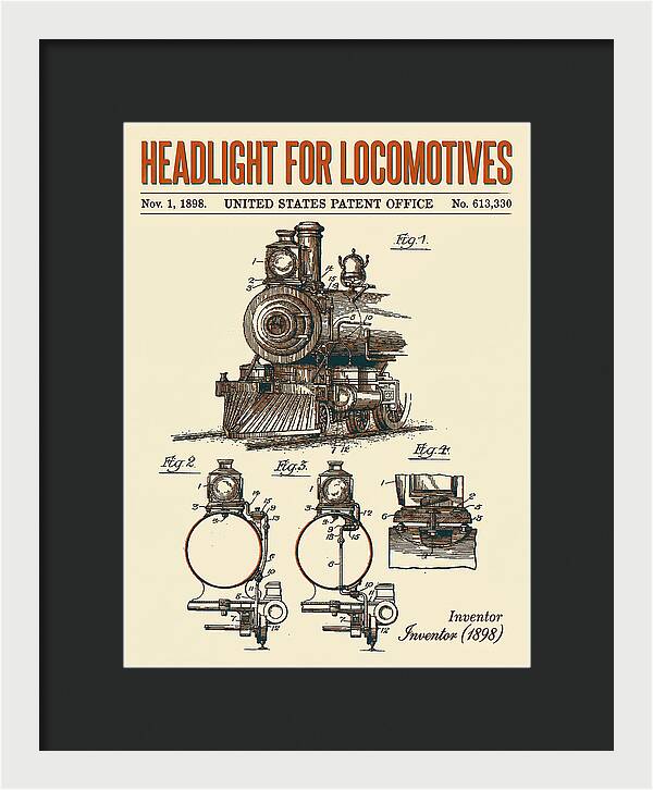 Locomotive Headlight Retro Patent Us613330
