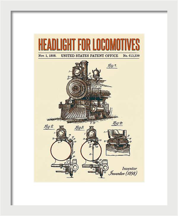 Locomotive Headlight Retro Patent Us613330