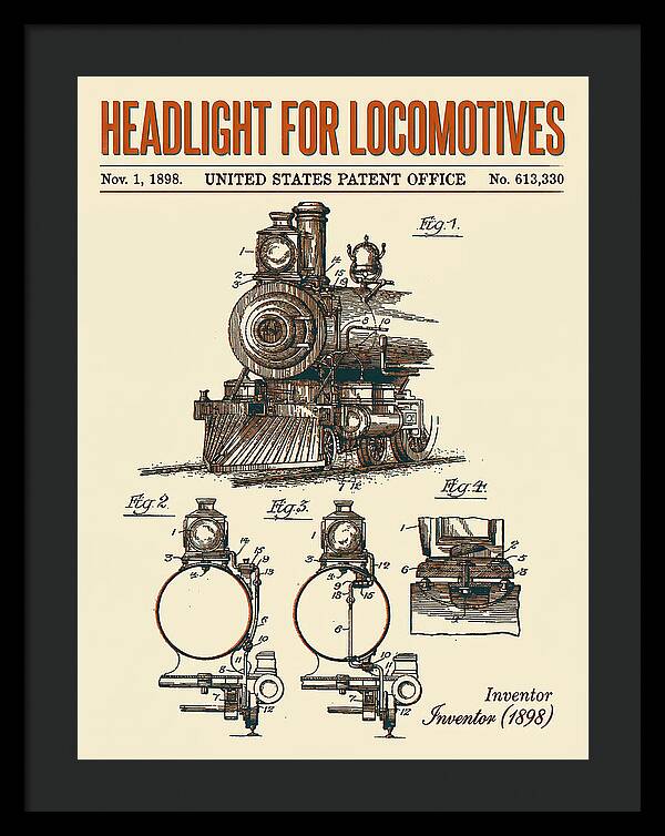 Locomotive Headlight Retro Patent Us613330