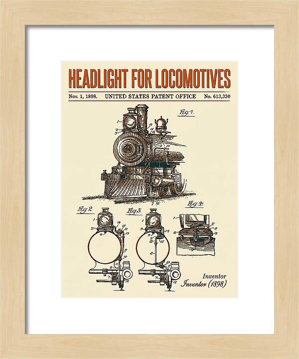 Locomotive Headlight Retro Patent Us613330