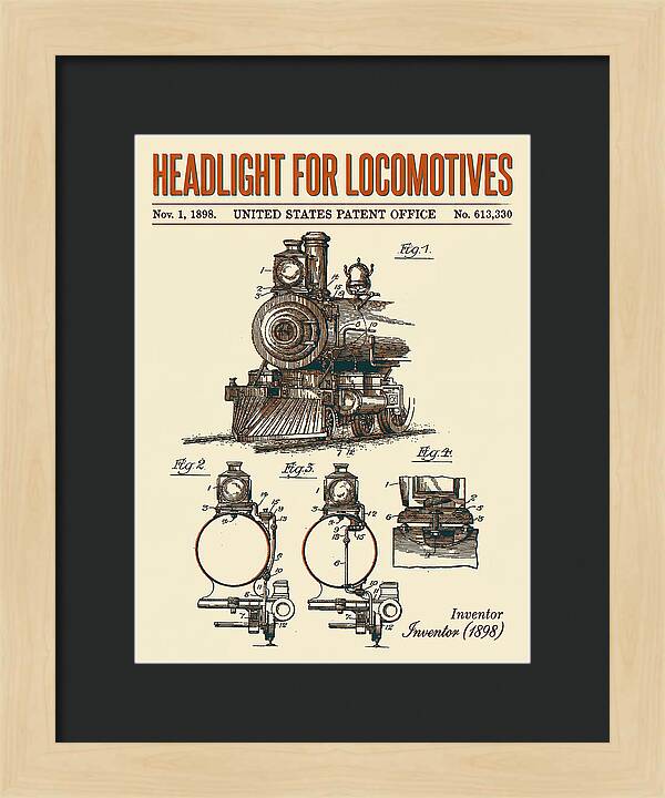 Locomotive Headlight Retro Patent Us613330