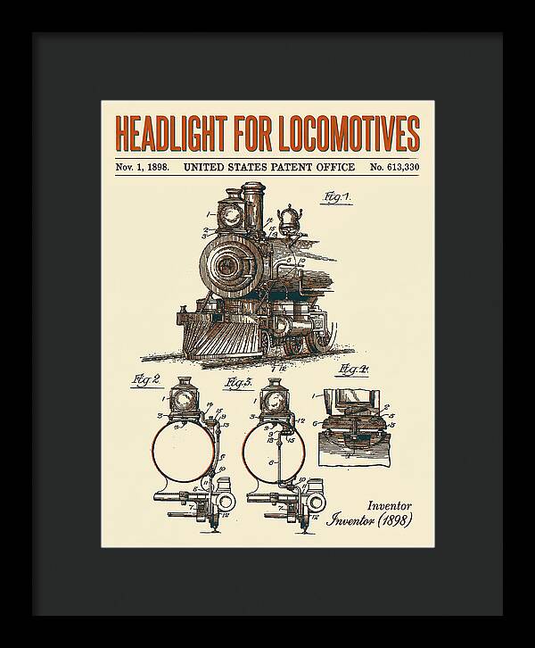 Locomotive Headlight Retro Patent Us613330