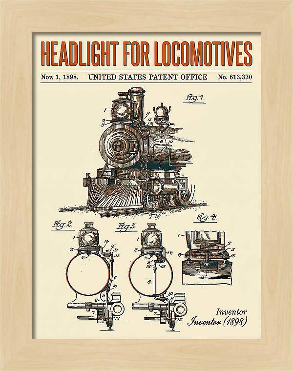 Locomotive Headlight Retro Patent Us613330