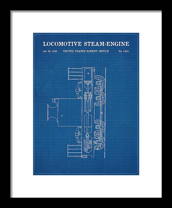 Locomotive Steam Engine Blueprint Patent Us3201
