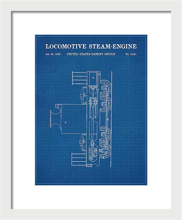 Locomotive Steam Engine Blueprint Patent Us3201