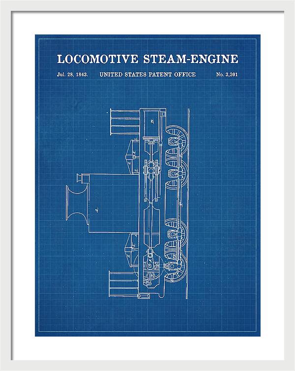 Locomotive Steam Engine Blueprint Patent Us3201
