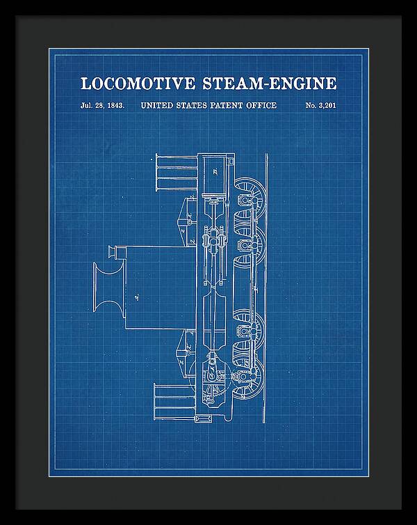 Locomotive Steam Engine Blueprint Patent Us3201