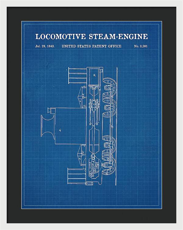 Locomotive Steam Engine Blueprint Patent Us3201