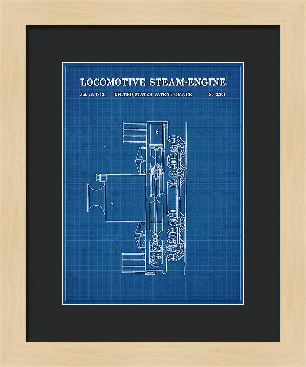 Locomotive Steam Engine Blueprint Patent Us3201