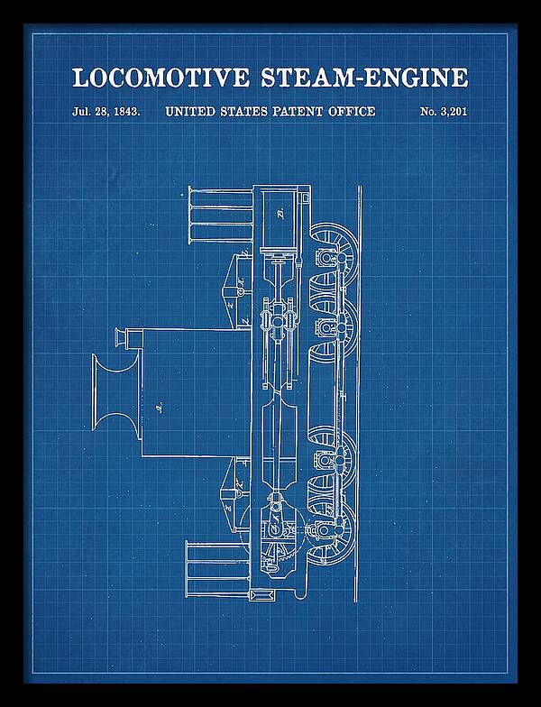 Locomotive Steam Engine Blueprint Patent Us3201