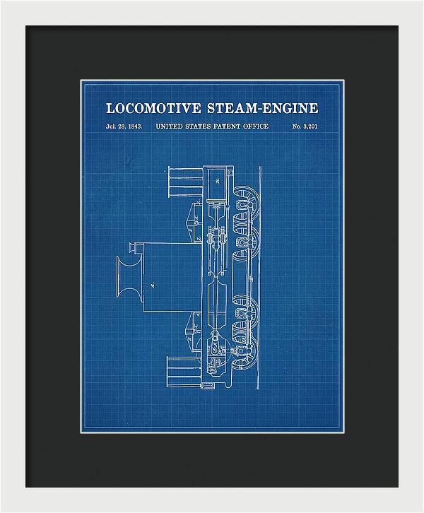 Locomotive Steam Engine Blueprint Patent Us3201