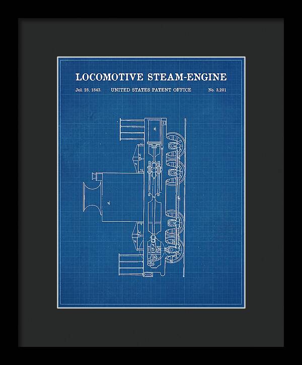 Locomotive Steam Engine Blueprint Patent Us3201