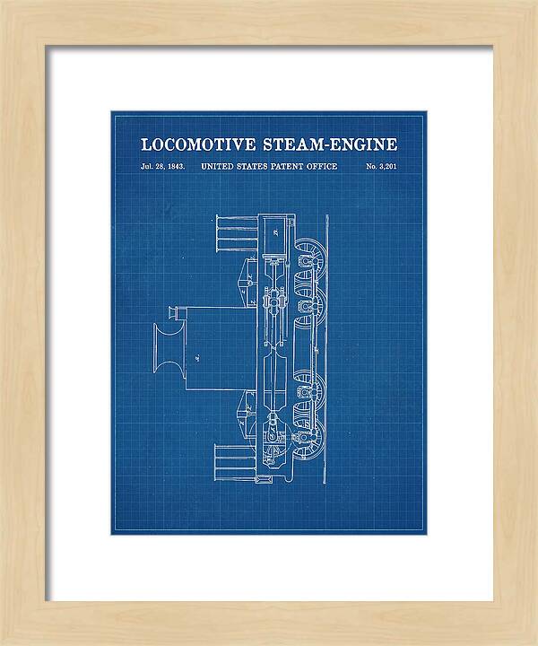 Locomotive Steam Engine Blueprint Patent Us3201