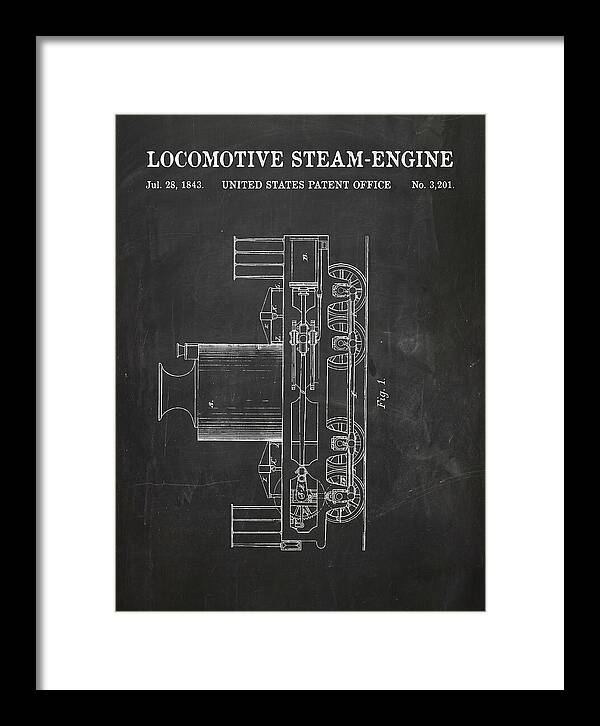 Locomotive Steam Engine Chalkboard Patent Us3201