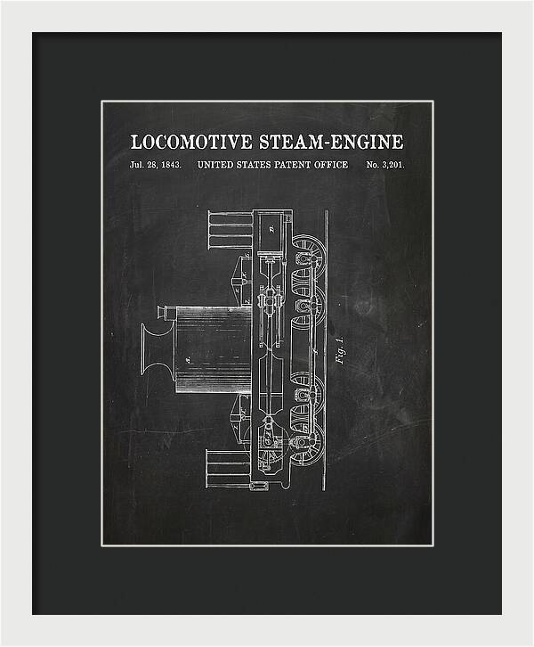 Locomotive Steam Engine Chalkboard Patent Us3201