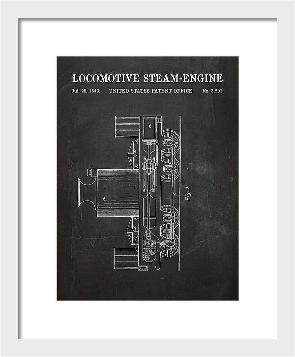 Locomotive Steam Engine Chalkboard Patent Us3201