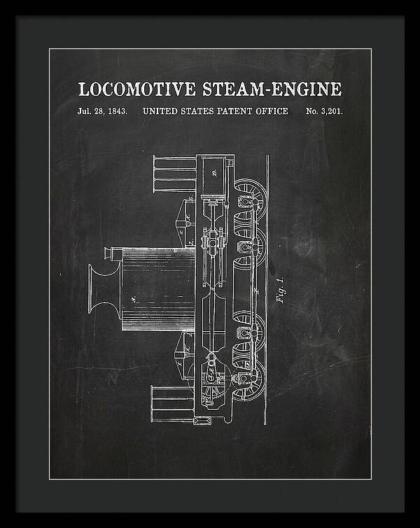 Locomotive Steam Engine Chalkboard Patent Us3201