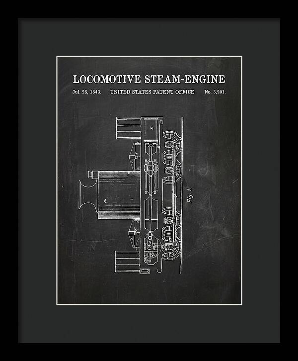 Locomotive Steam Engine Chalkboard Patent Us3201