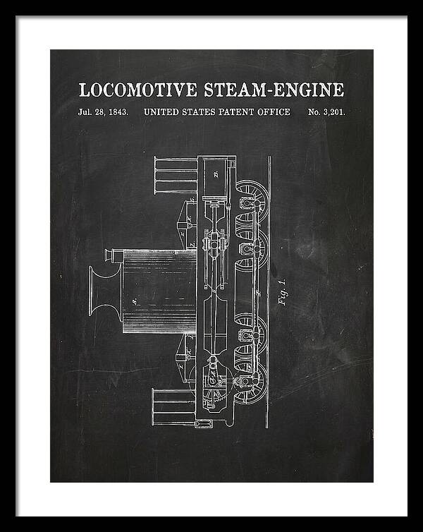 Locomotive Steam Engine Chalkboard Patent Us3201