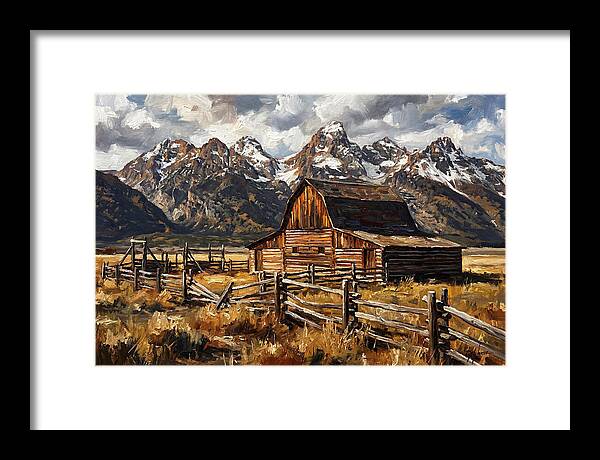 Log Cabin Amidst Majestic Peaks