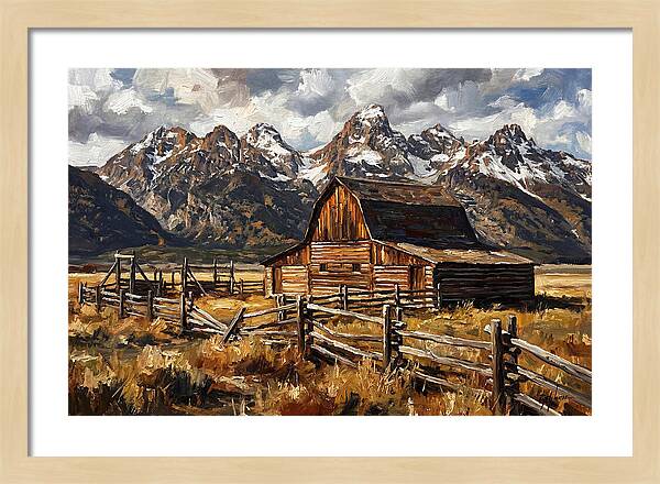 Log Cabin Amidst Majestic Peaks