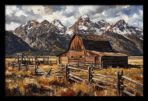 Log Cabin Amidst Majestic Peaks
