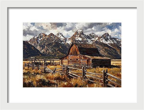 Log Cabin Amidst Majestic Peaks