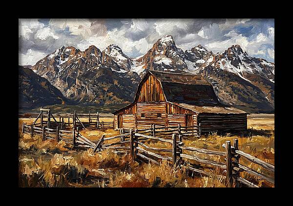Log Cabin Amidst Majestic Peaks