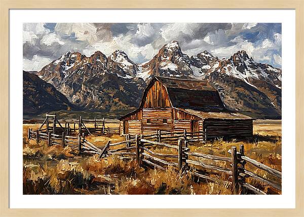 Log Cabin Amidst Majestic Peaks