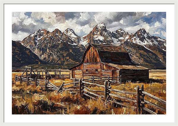 Log Cabin Amidst Majestic Peaks
