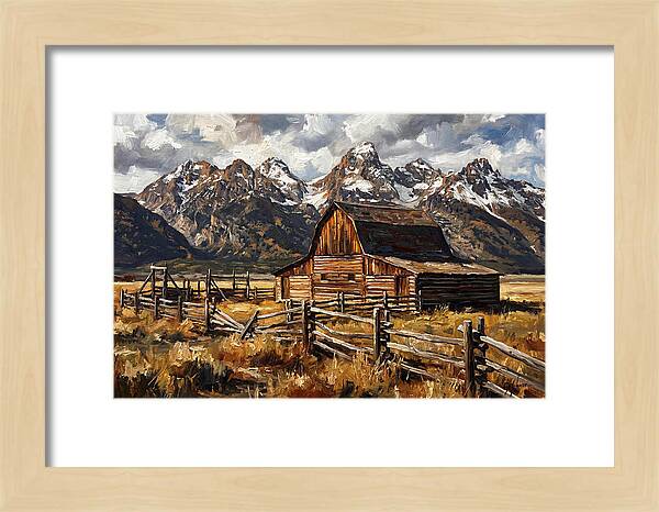 Log Cabin Amidst Majestic Peaks