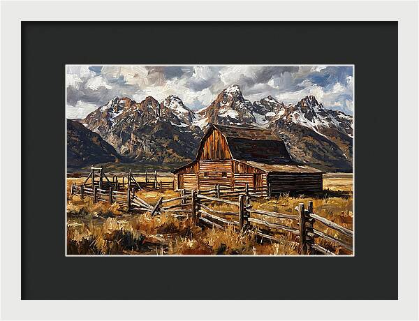 Log Cabin Amidst Majestic Peaks