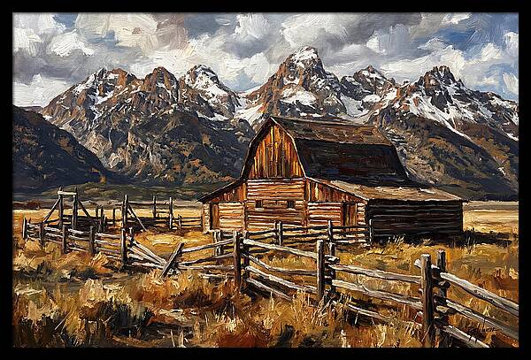 Log Cabin Amidst Majestic Peaks