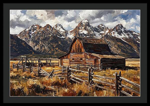 Log Cabin Amidst Majestic Peaks