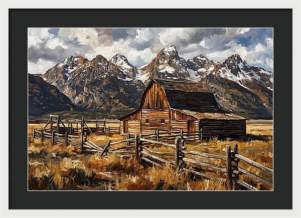 Log Cabin Amidst Majestic Peaks