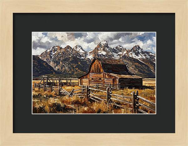 Log Cabin Amidst Majestic Peaks