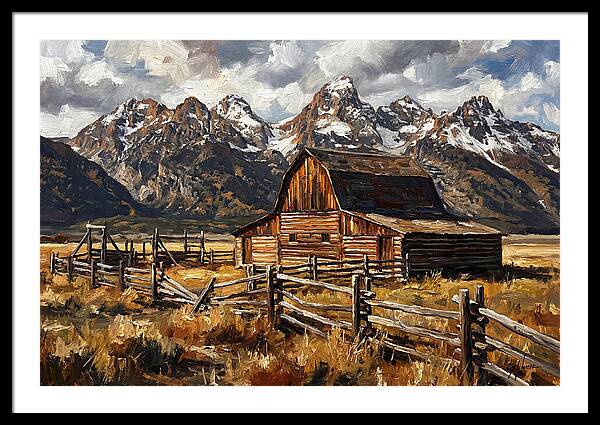 Log Cabin Amidst Majestic Peaks